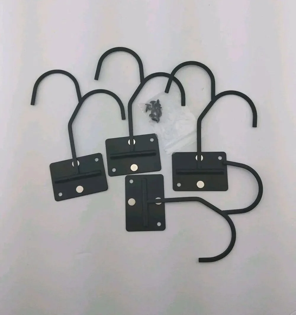 4 Pcs Self Adhesive Banana Hook Under Cabinet, Foldable Banana Hanger Black